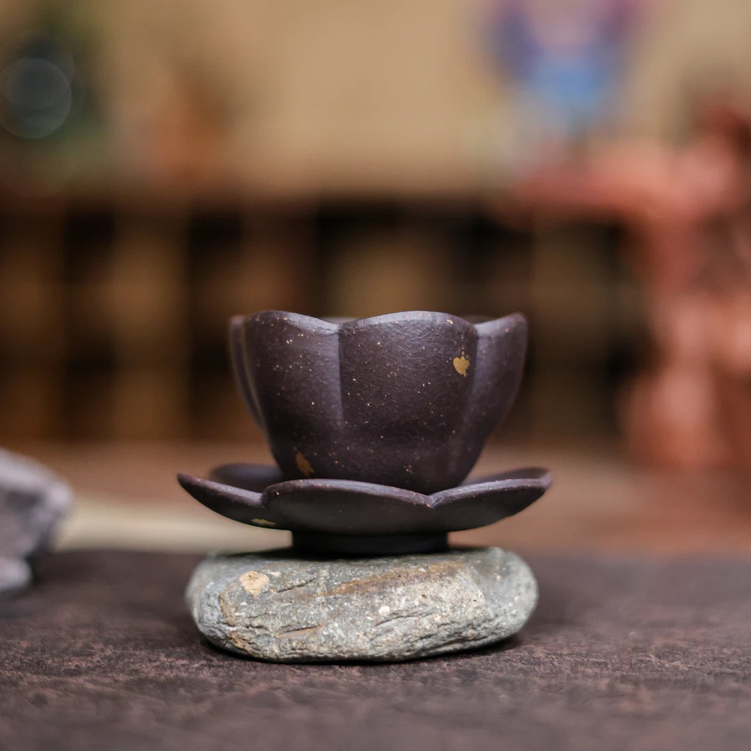 【斋居】一杯一碟(乌金砂)60cc（窑云S0449）