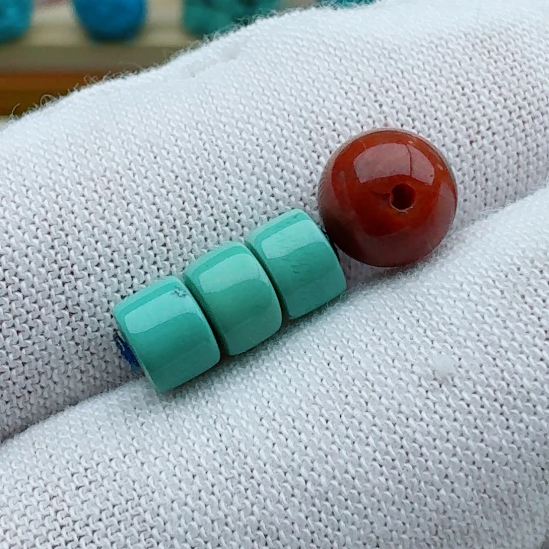 南红玛瑙直切三连5.3未镶嵌人**茶