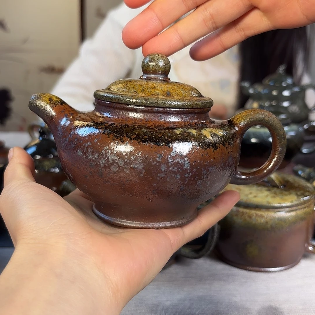 壶瑕疵柴烧紫砂壶掇只