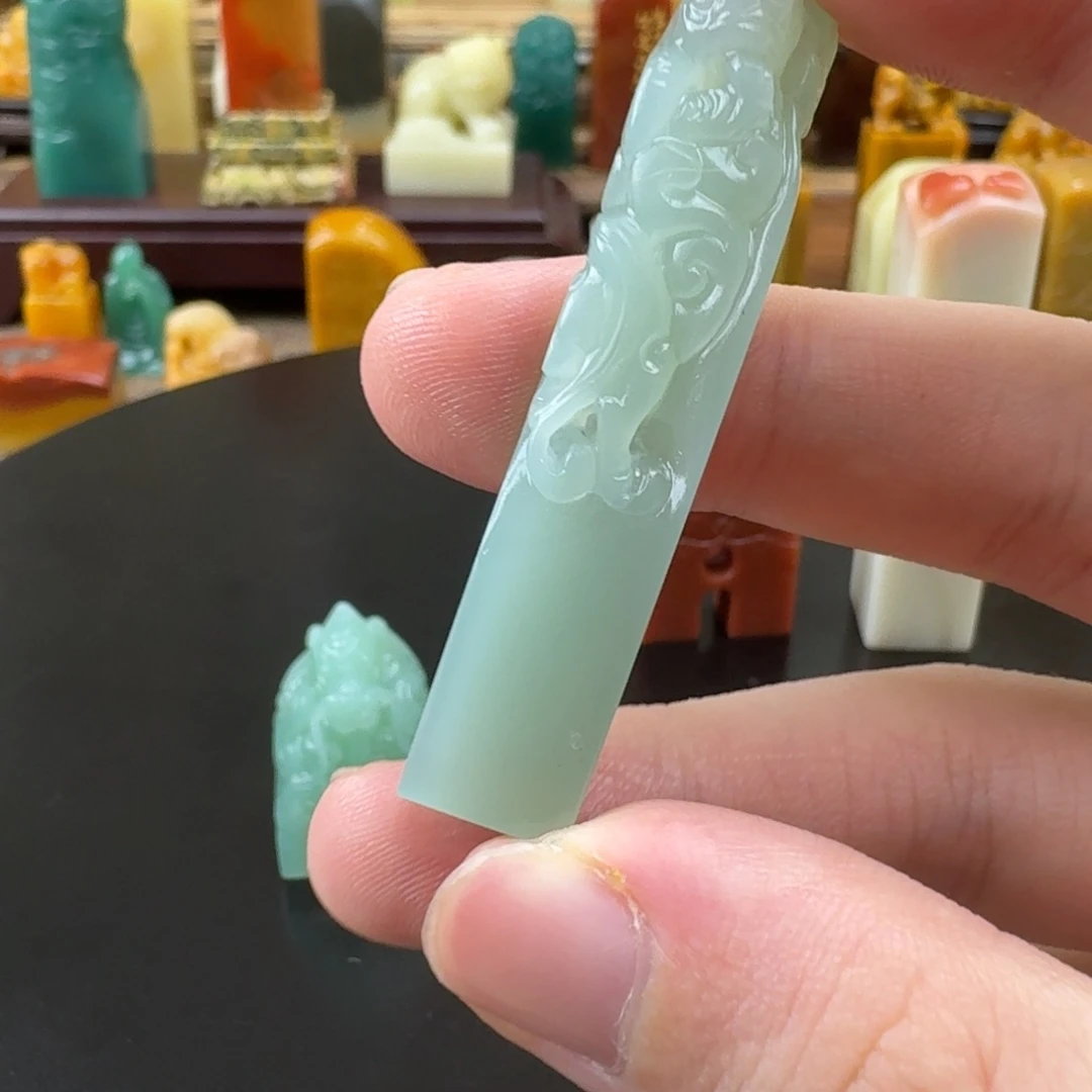 M***恺寿山石印石梅子青458