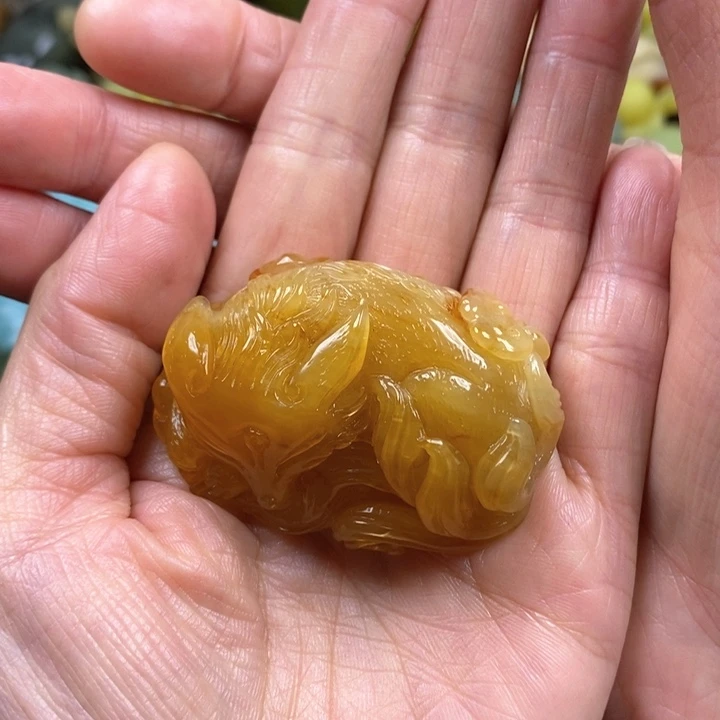 蛇纹石玉手把未镶嵌舒*