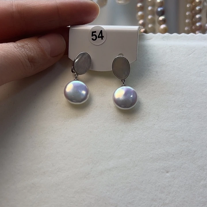 淡水珍珠耳饰银S925镶嵌