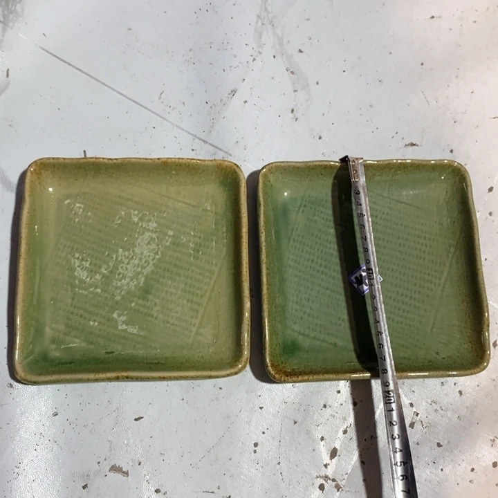 瓷片五厂方盘一对瑕疵