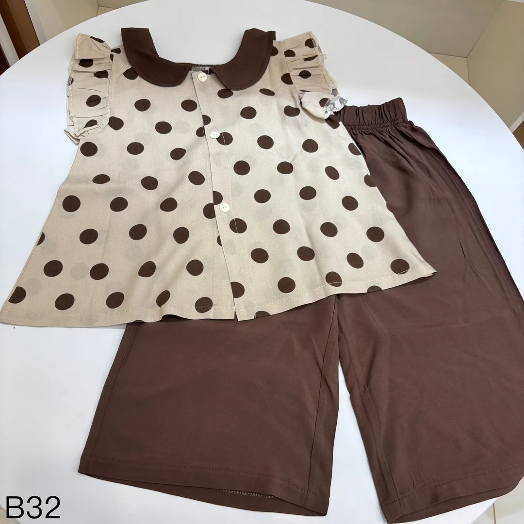 山东人造棉（棉绸）新国风日常穿搭儿童套装B32