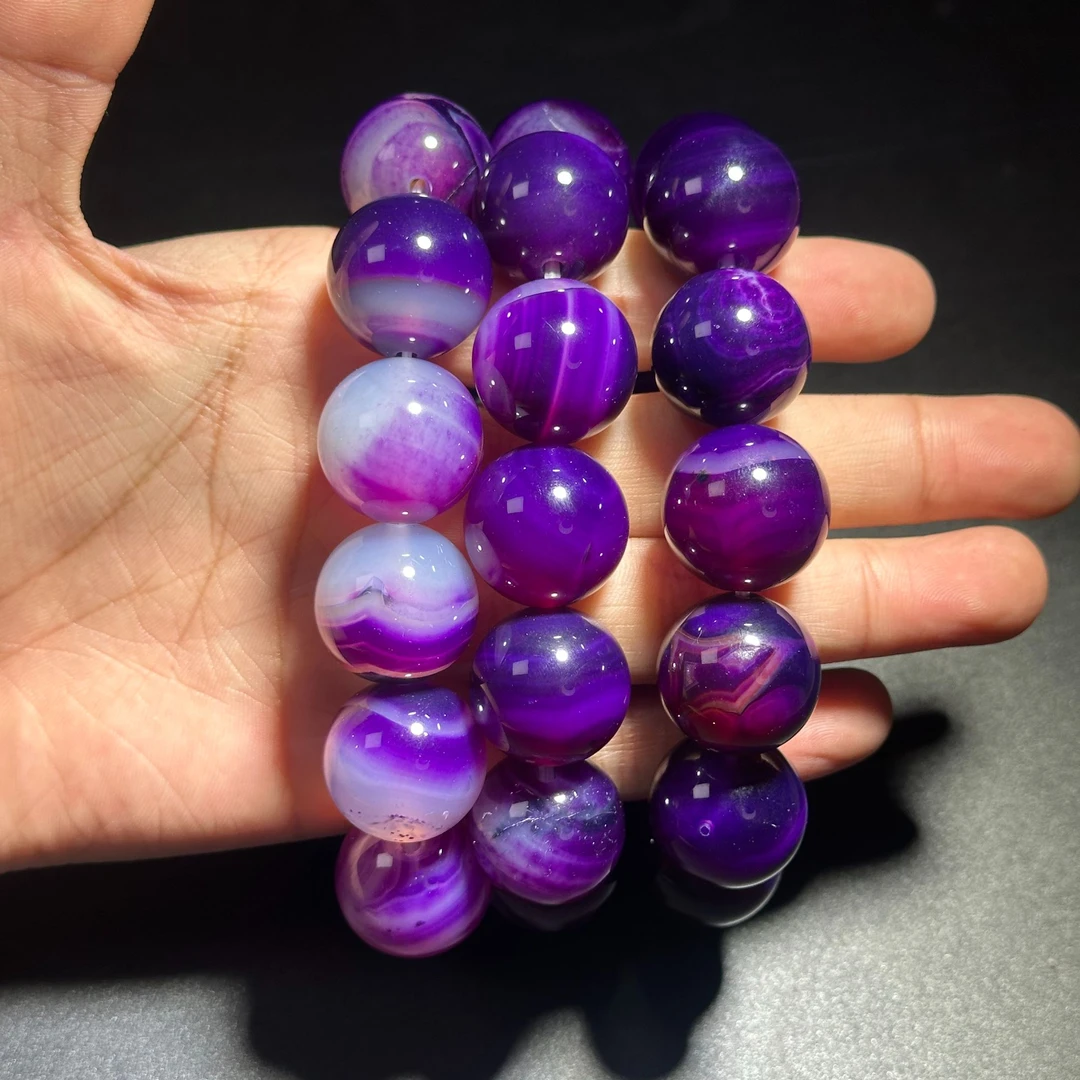 【三弟推荐】皇家紫山醇大颗粒圆珠手链（多样性发其一）-3484