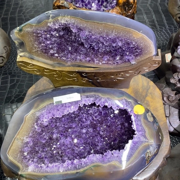 未镶嵌珠宝半成品水晶紫晶聚宝盆