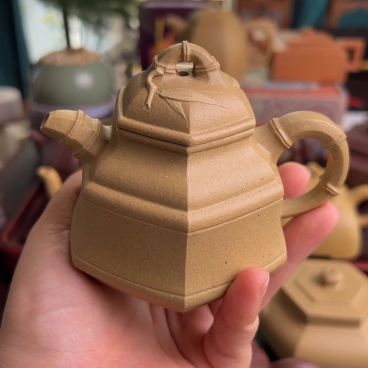 梁***茶壶紫砂本绿竹鼎