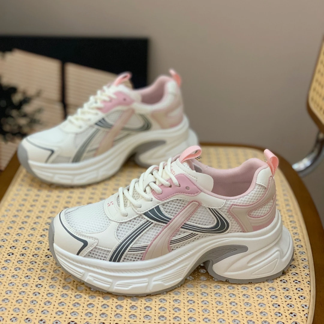 单网镂空透气老爹鞋女2025夏季新款百搭舒适轻便厚底休闲运动鞋