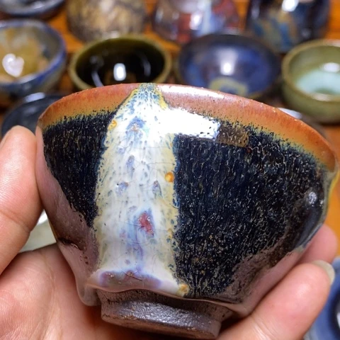 茶盏9.3釉泪粘灰是生生世世人