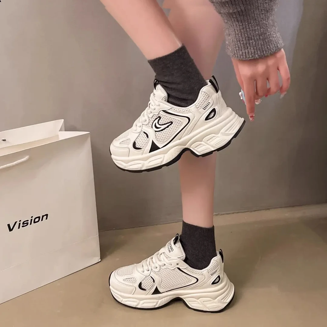 老爹鞋女鞋子2025新款爆款春秋季百搭厚底增高小白炸街休闲运动鞋