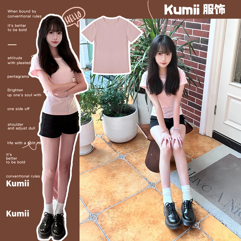 韩版夏季圆领修身显瘦辣妹新款上衣设计小众炸街高级感女装