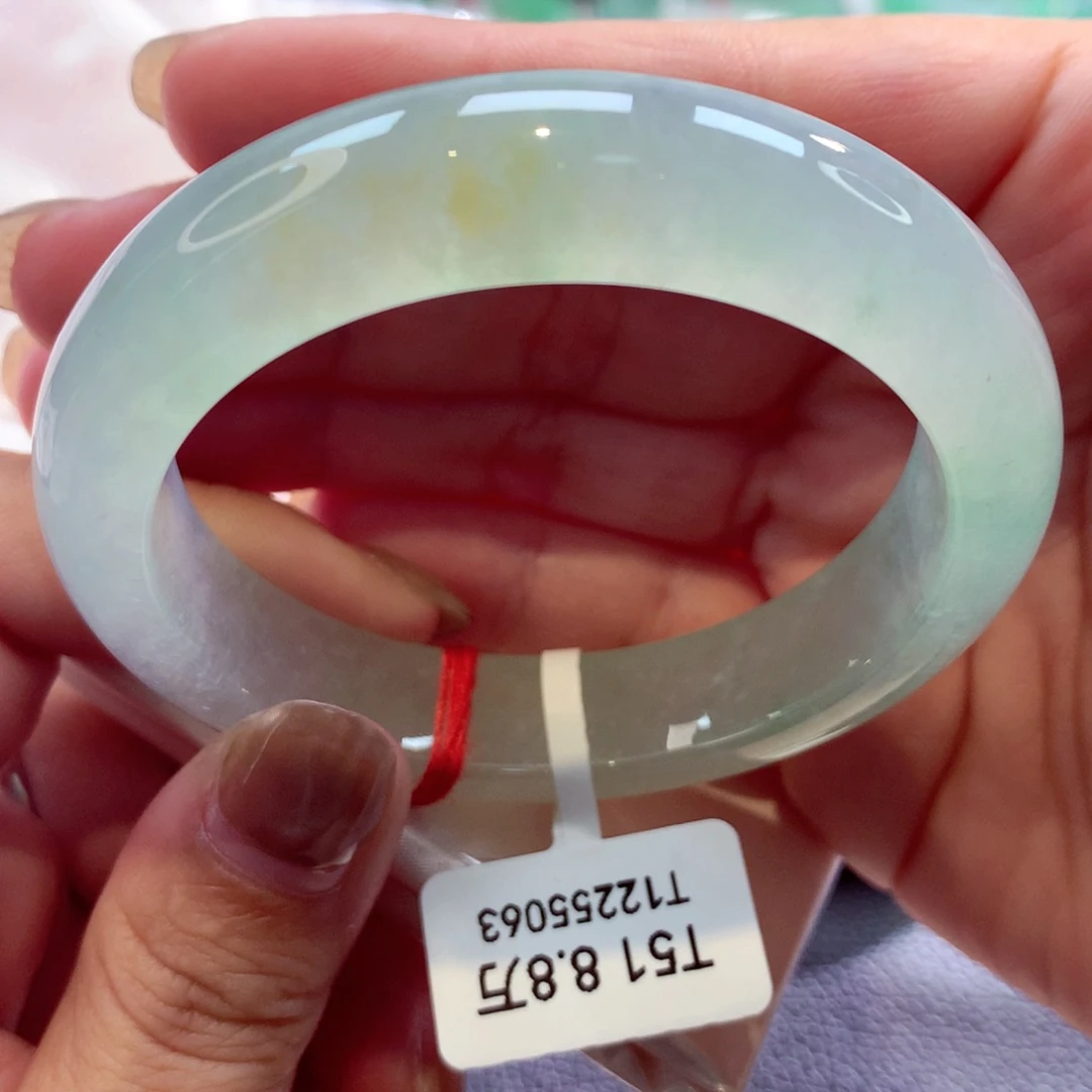 未镶嵌手镯翡翠上新黄加绿冰冰镯50号11