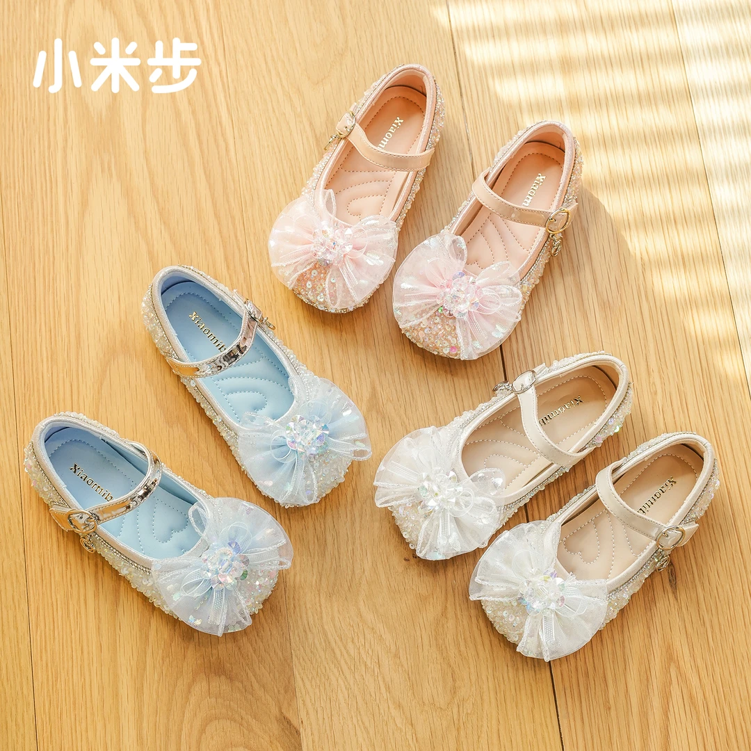 小米步【冰雪奇圆】女童2025年春夏新款儿童女孩公主鞋单鞋软底