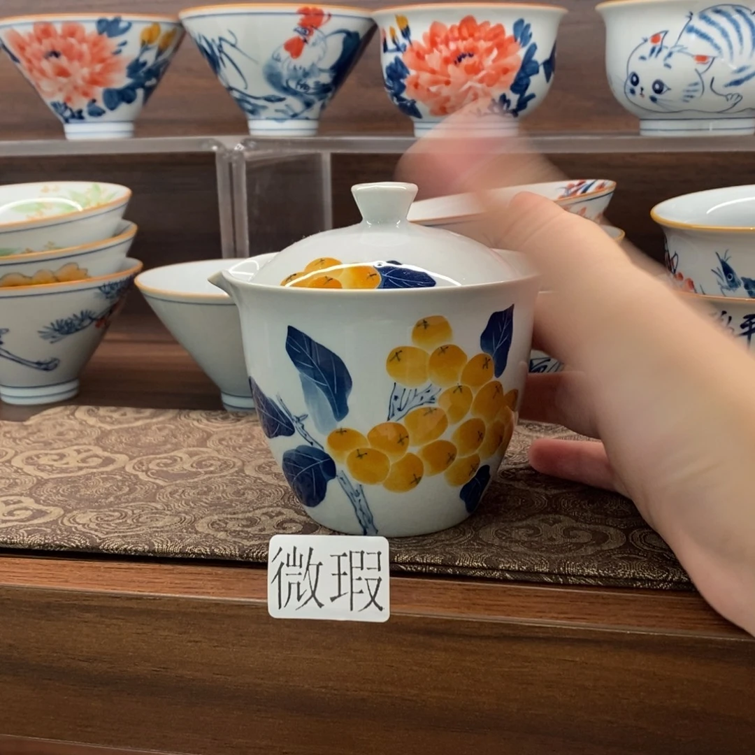 釉下彩老陶泥手工绘制