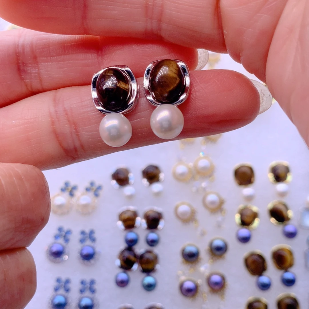 耳饰合金淡水珍珠