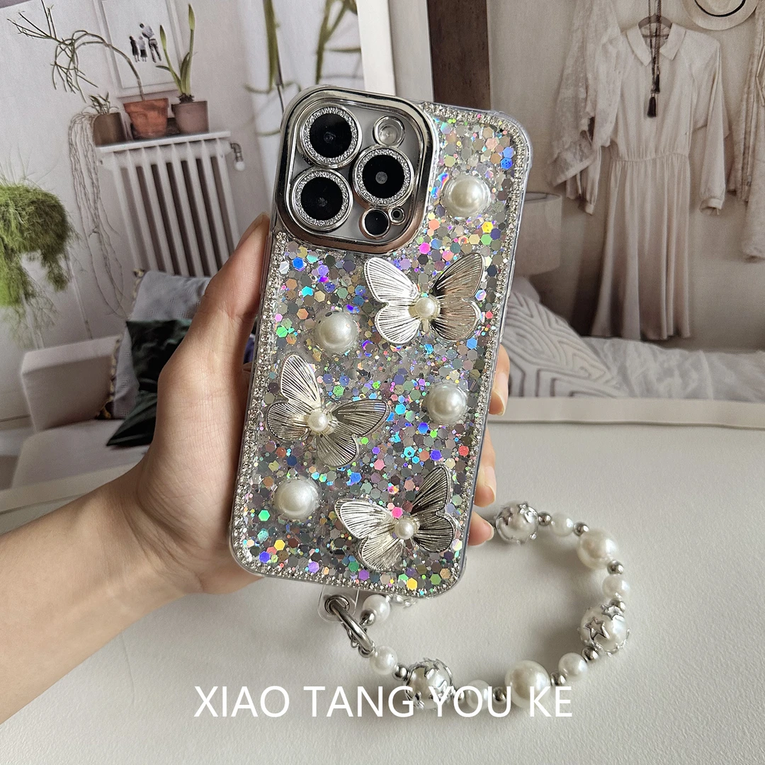 镜头膜全包高级感蝴蝶手机壳适用苹果荣耀华为小米OPPOvivoiPhone