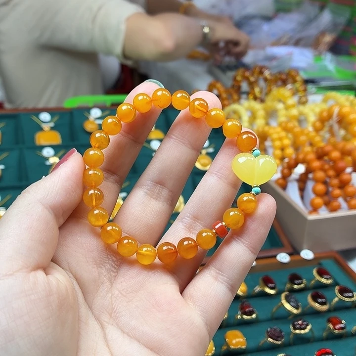 琥珀未镶嵌手串蜜蜡diy手串