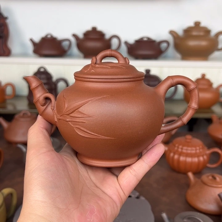 茶壶紫砂半手工竹报春容量300