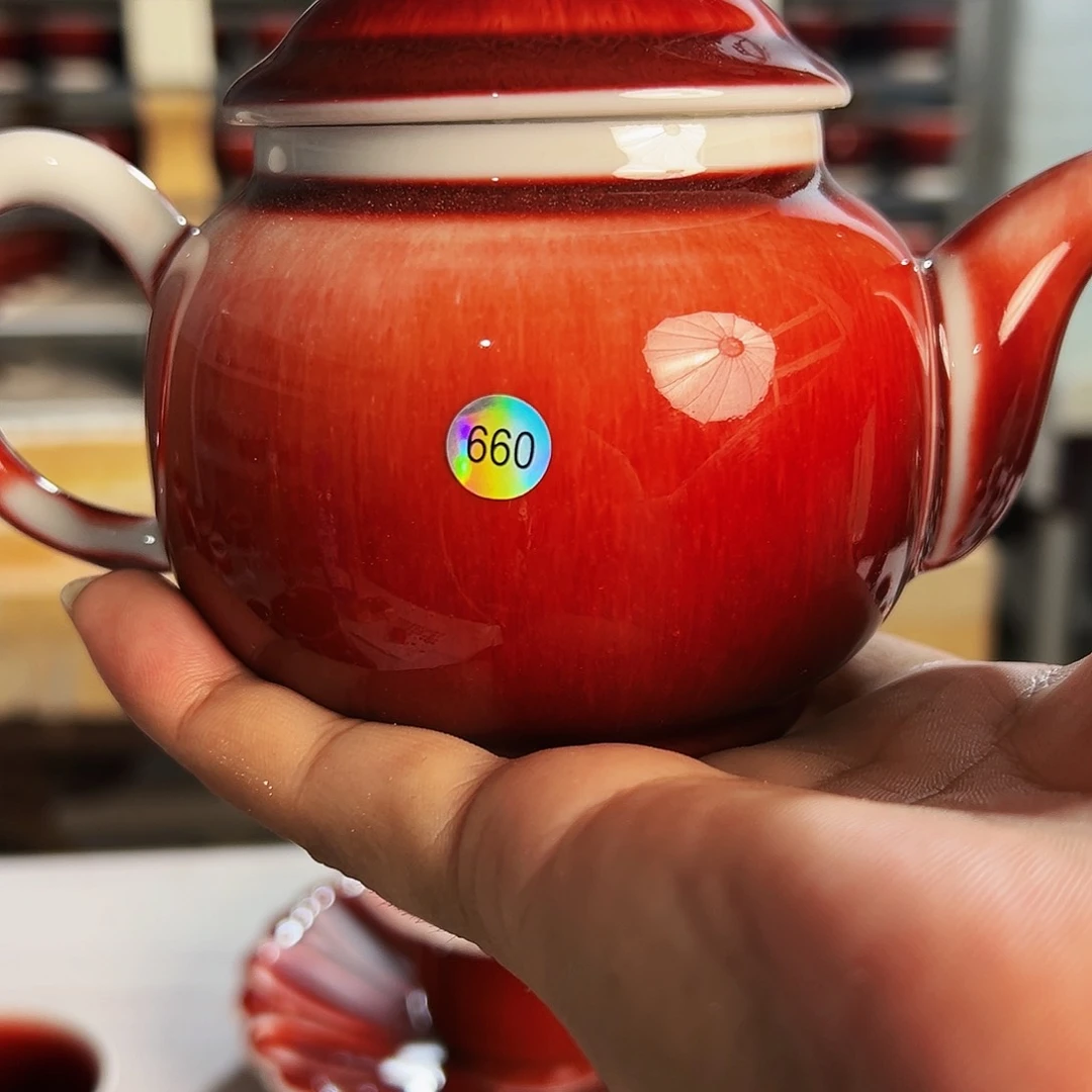 忘***裤景德镇陶瓷原矿郎红茶具微瑕