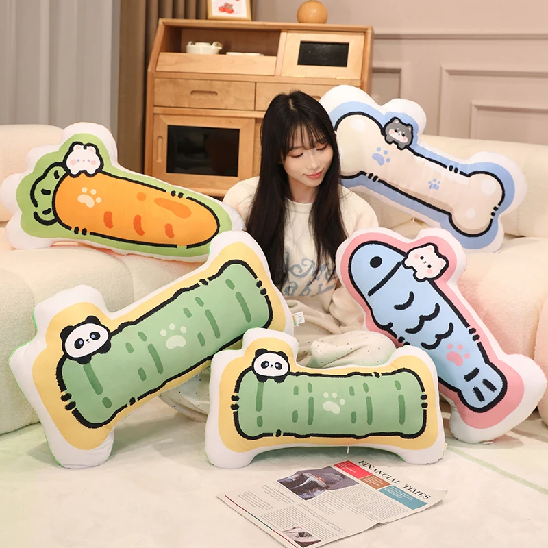 原长 【桑妮插画】ins风家居可拆洗办公室卡通毛绒午睡抱枕靠垫