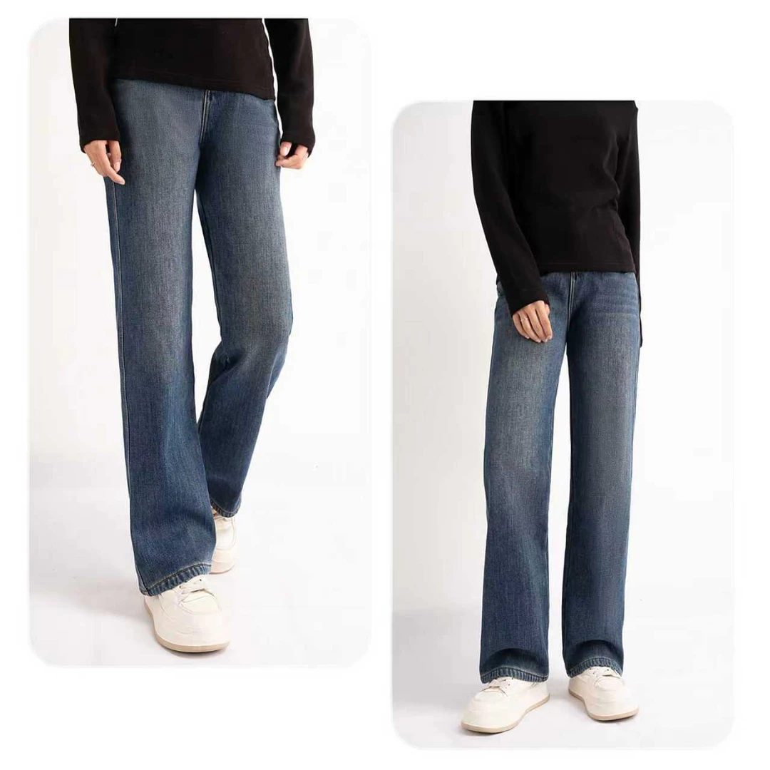 【高级感显腿长】品质舒适直筒牛仔拖地裤7780.独