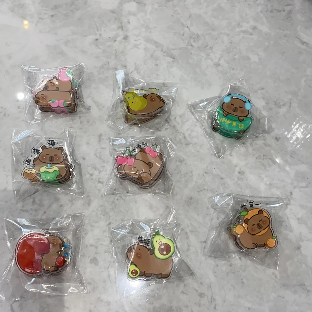 可爱卡皮巴拉造型pp夹子多功能便签夹收纳夹学习随机7个