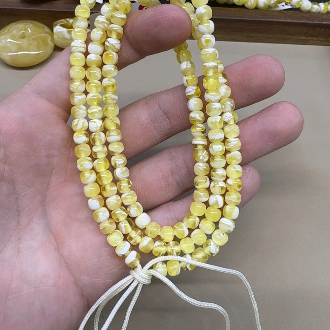 琥珀未镶嵌手链精工老型108