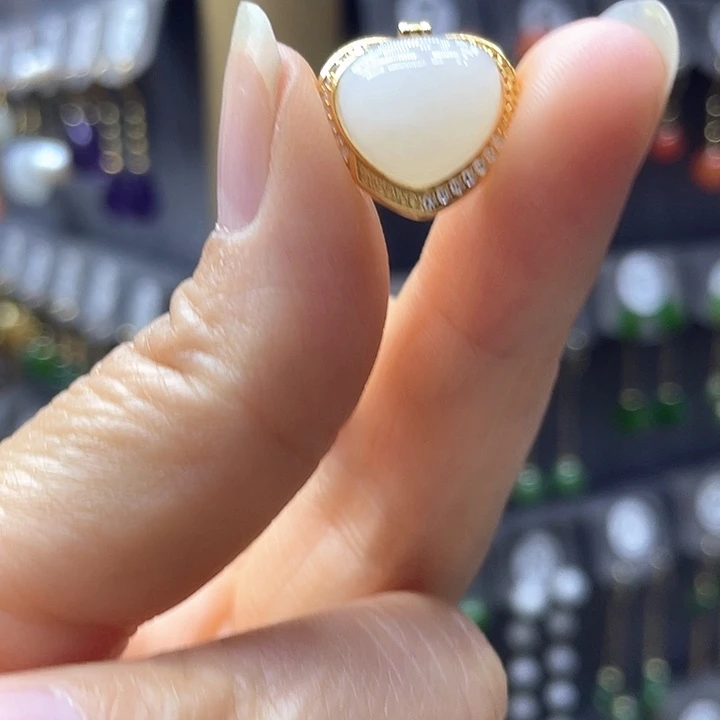 银S925镶嵌和田玉耳饰