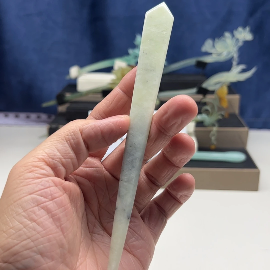 蛇纹石玉未镶嵌福利发簪点**俊