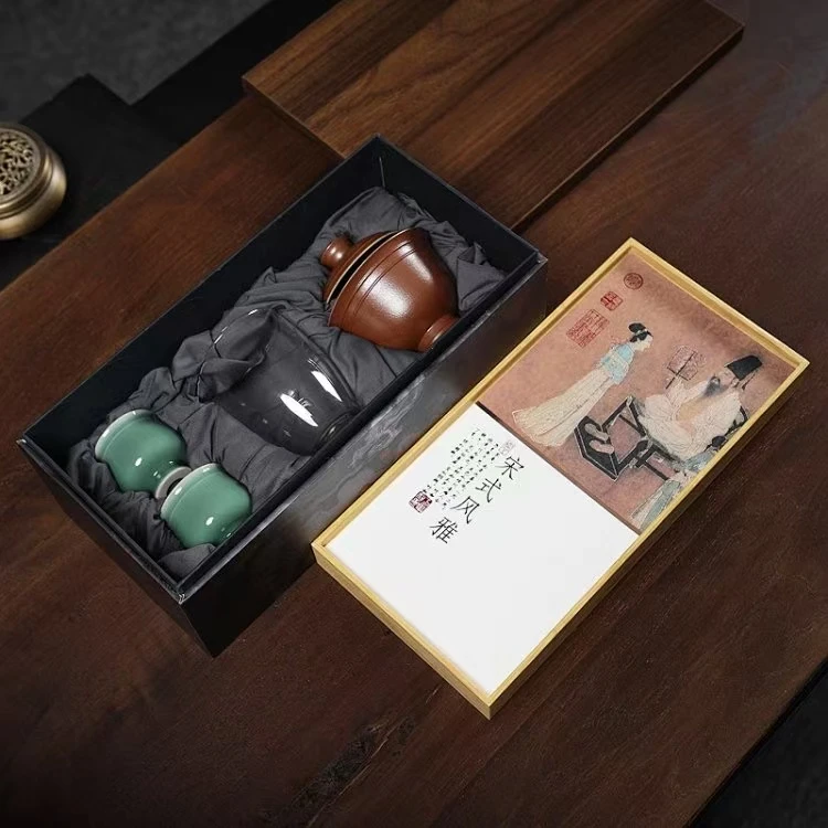 宋式龙泉青瓷茶具