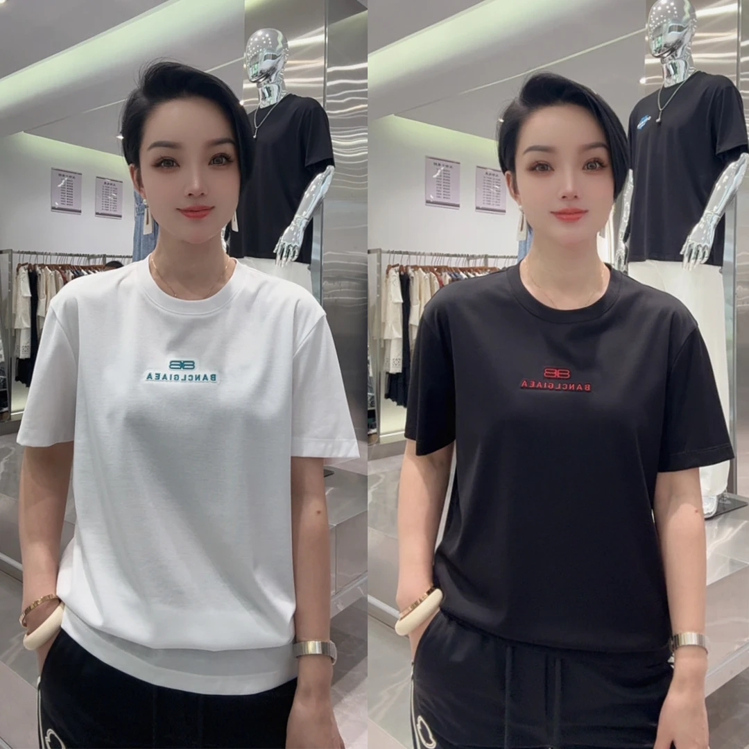 【华尔街名品】2025夏季新款圆领后背印花时尚百搭休闲T恤男士-6801