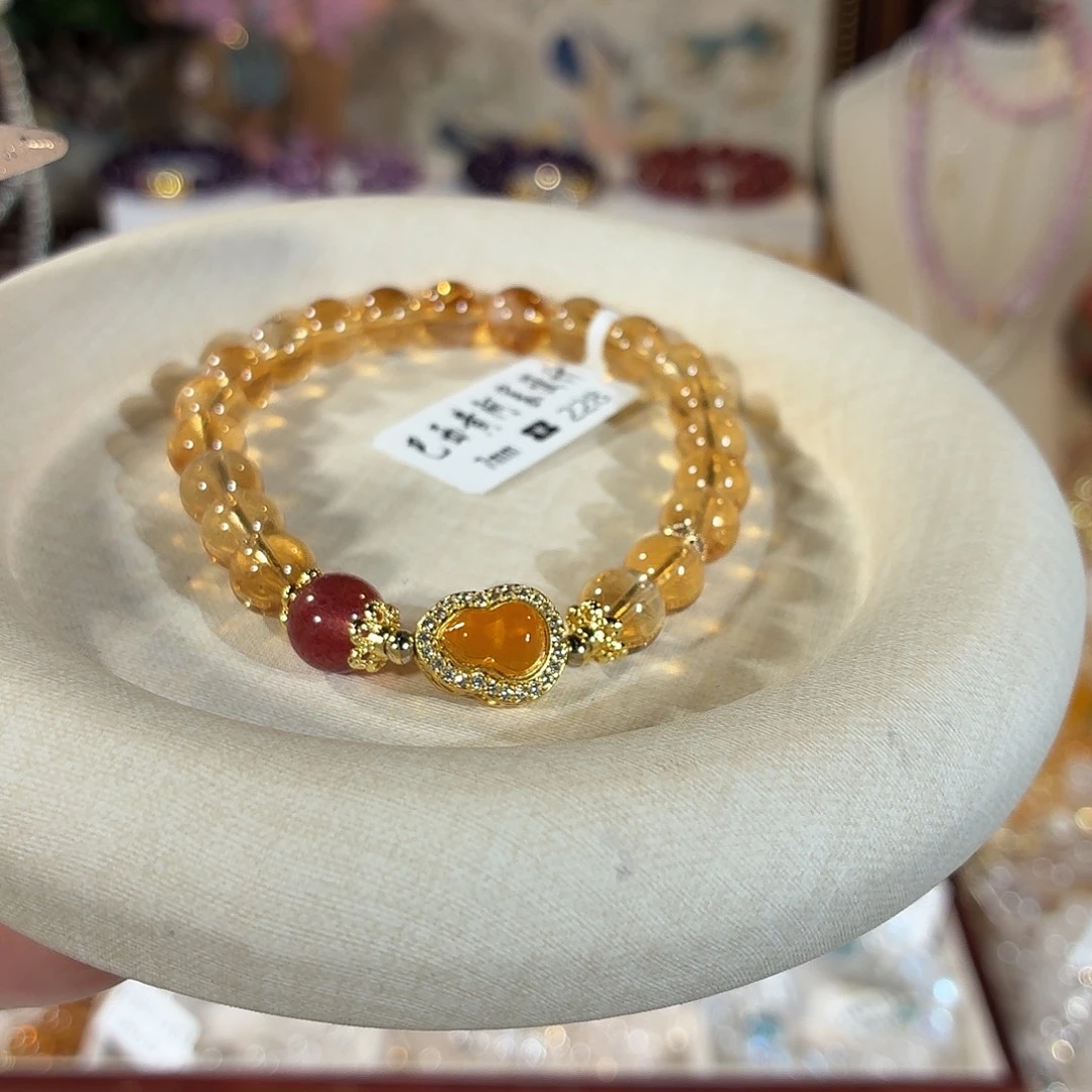 未镶嵌手串黄晶巴西黄阿塞设计款7+