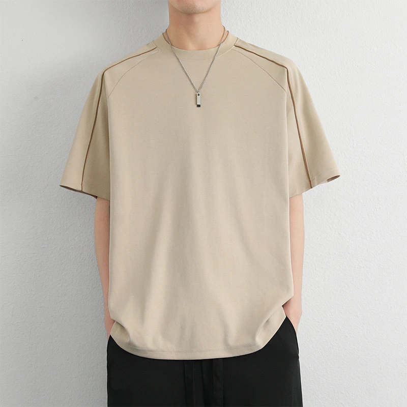 夏季男士短袖t恤新款圆领简约高级感体恤休闲潮牌宽松半袖