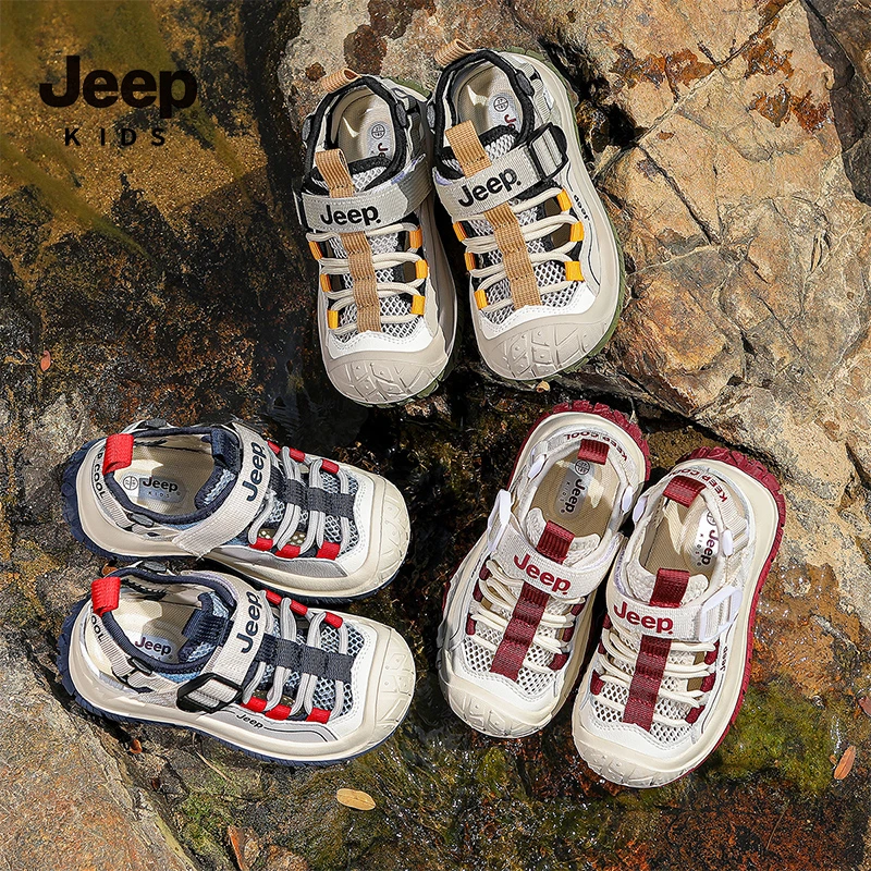 Jeep吉普儿童户外涉水溯溪鞋夏季新款3-16岁男女童防滑软底沙滩鞋