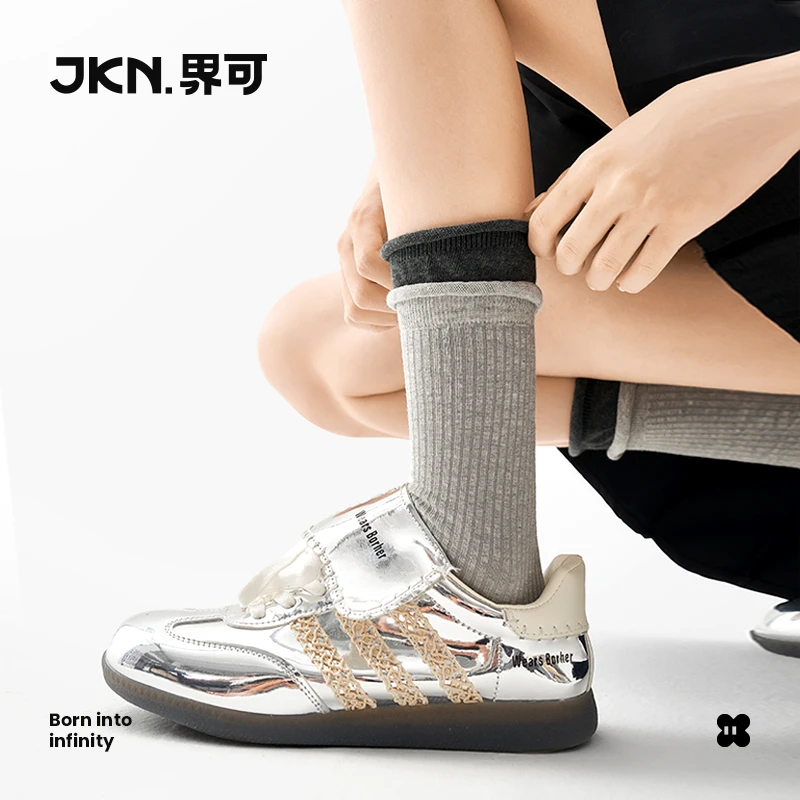 【JKN】芭蕾风堆堆袜子女撞色百搭中筒5双装