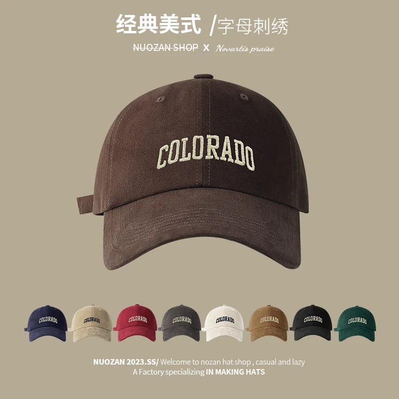 帽子女秋冬韩版大头围字母刺绣鸭舌帽美式复古个性