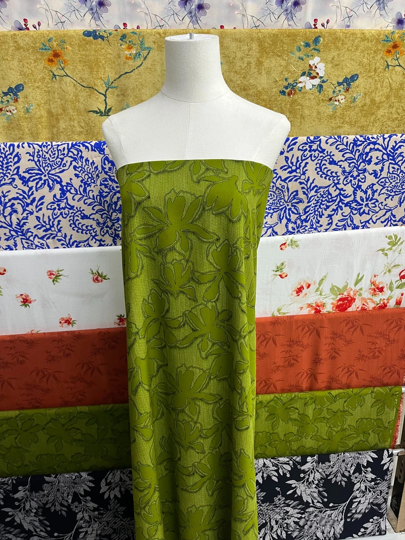 【名贵坊雕印】雕印棉绸—碧缕繁花