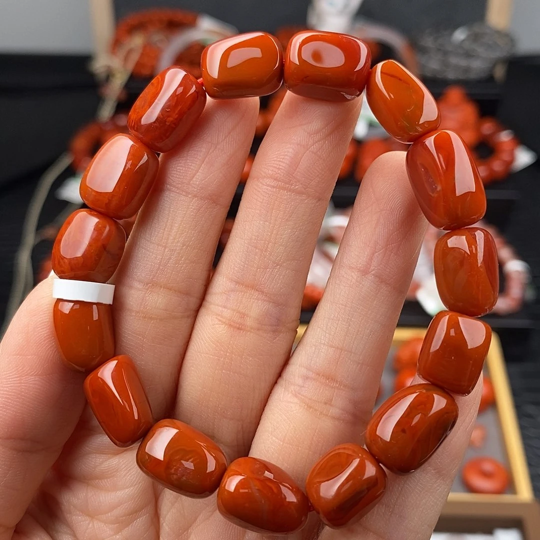 南红玛瑙未镶嵌四川凉山瓦西枣珠手串