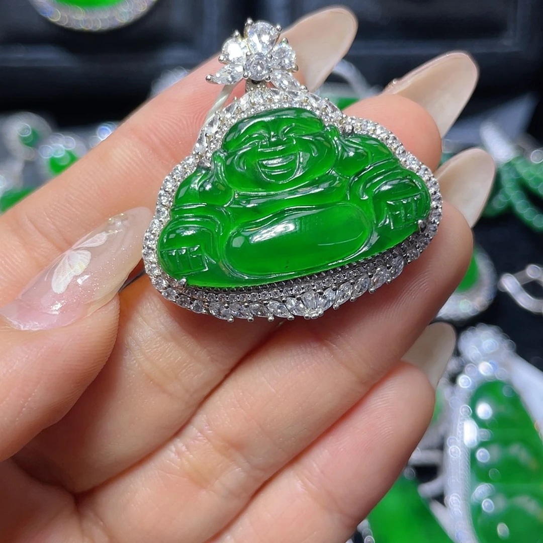 翡翠颈饰银S925镶嵌翡翠