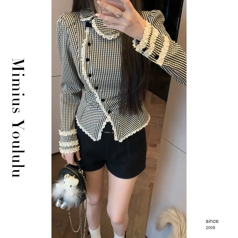 【mimius】&七七 法式斜襟立领花边衬衫 汉服(春节前发) F12141