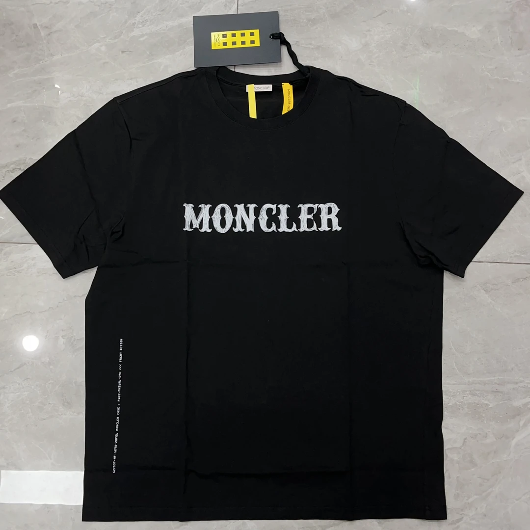 未使用 MONCLER 盟可睐蒙口设计师款恶魔字母logo短袖T恤 半袖