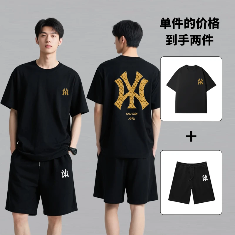 夏季运动套装男生夏季薄款休闲运动潮流搭配透气短裤夏装男