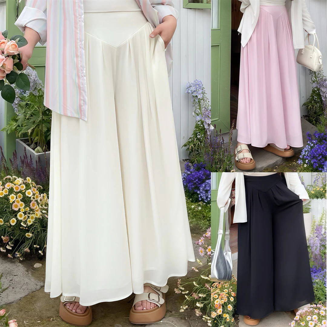 大码女装夏季简约洋气花契200斤胖mm宽松慵懒肌理感纱纱裙裤4281