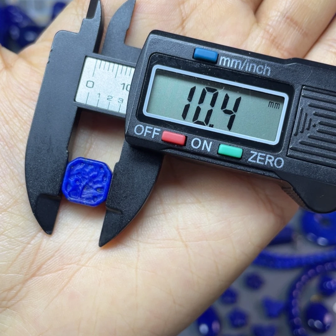 青金石未镶嵌10×10mm哑光莲花配饰