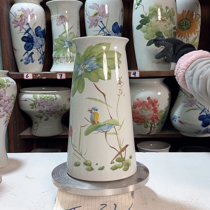 瓶宝塔荷花鸟瓷新款陶瓷