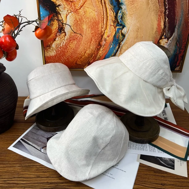 晓丽家 春夏秋麻本布轻盈舒适渔夫帽前进帽