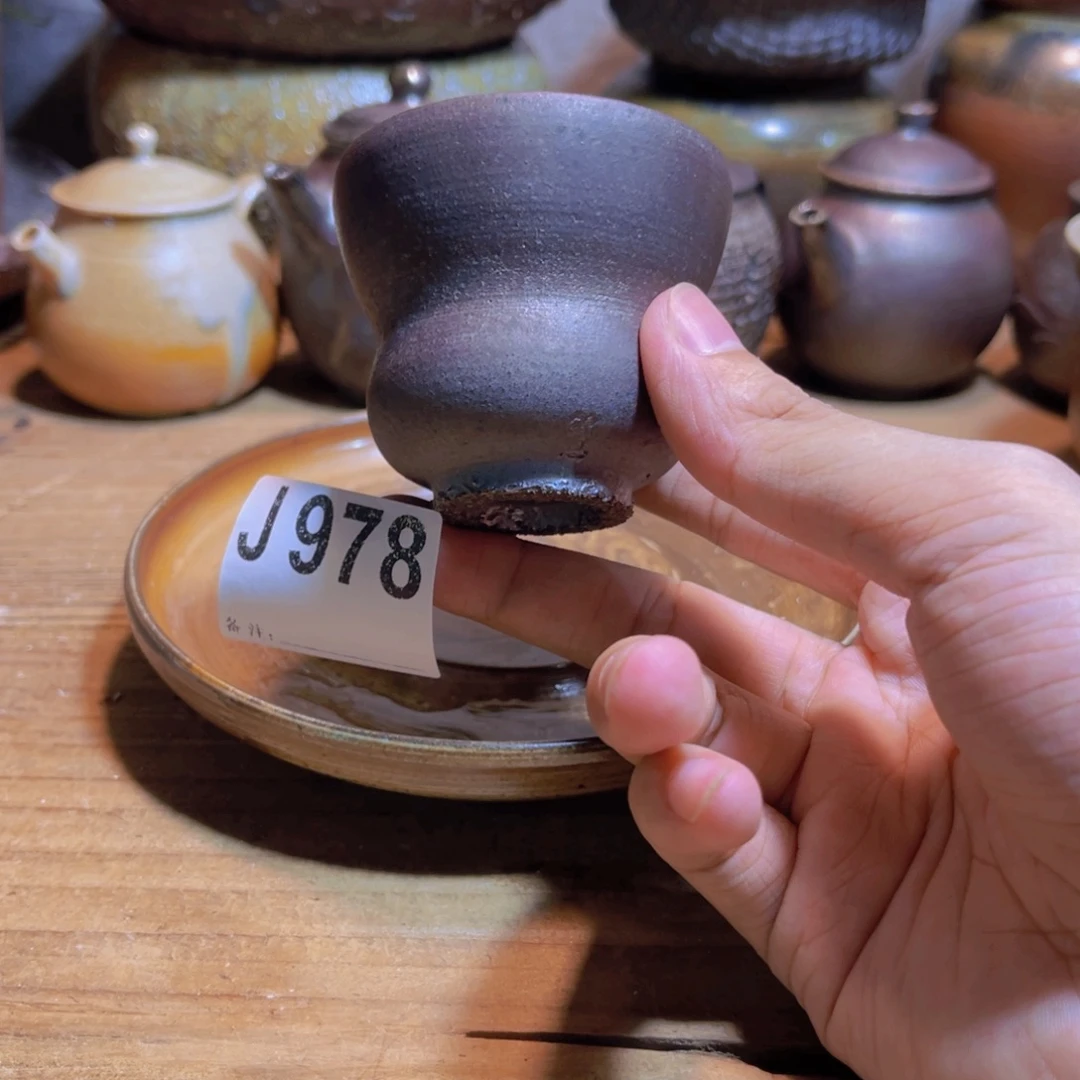 纯手工制作工艺（柴烧）裸烧纯手工制作柴烧杯978