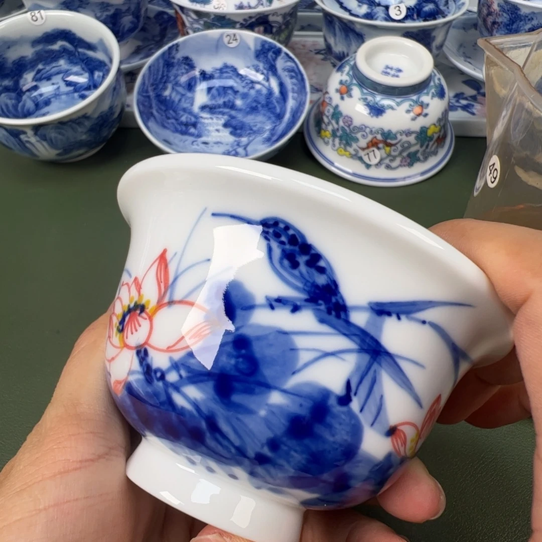 景德镇纯手工纯手绘茶具木木32
