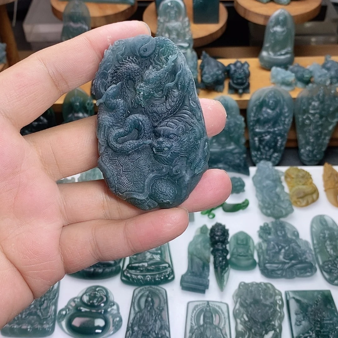 定制翡翠未镶嵌四神兽