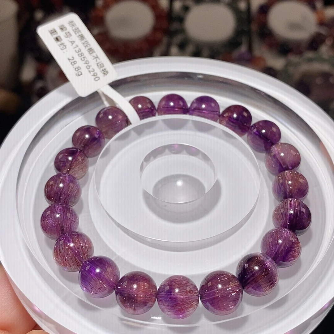 水晶手链未镶嵌F紫红超七10